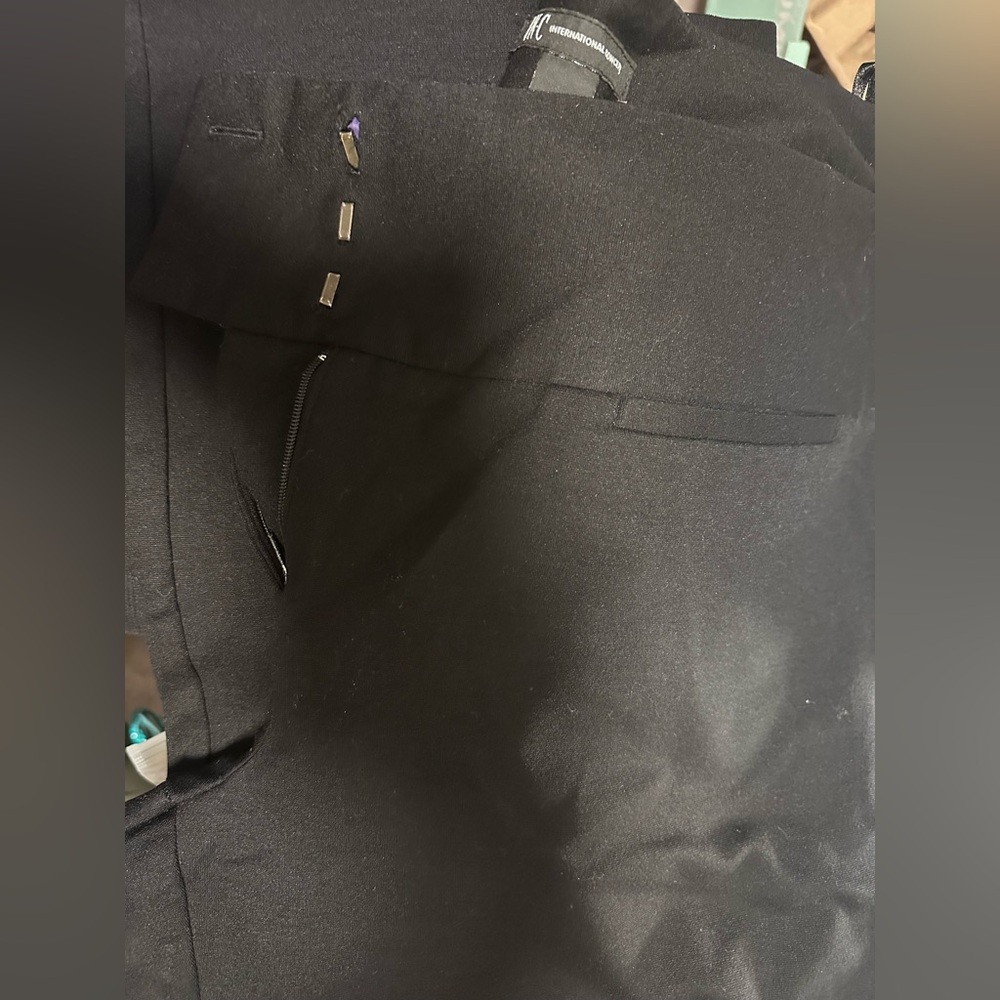 INC Classic Black Straight Leg Pants in size 16